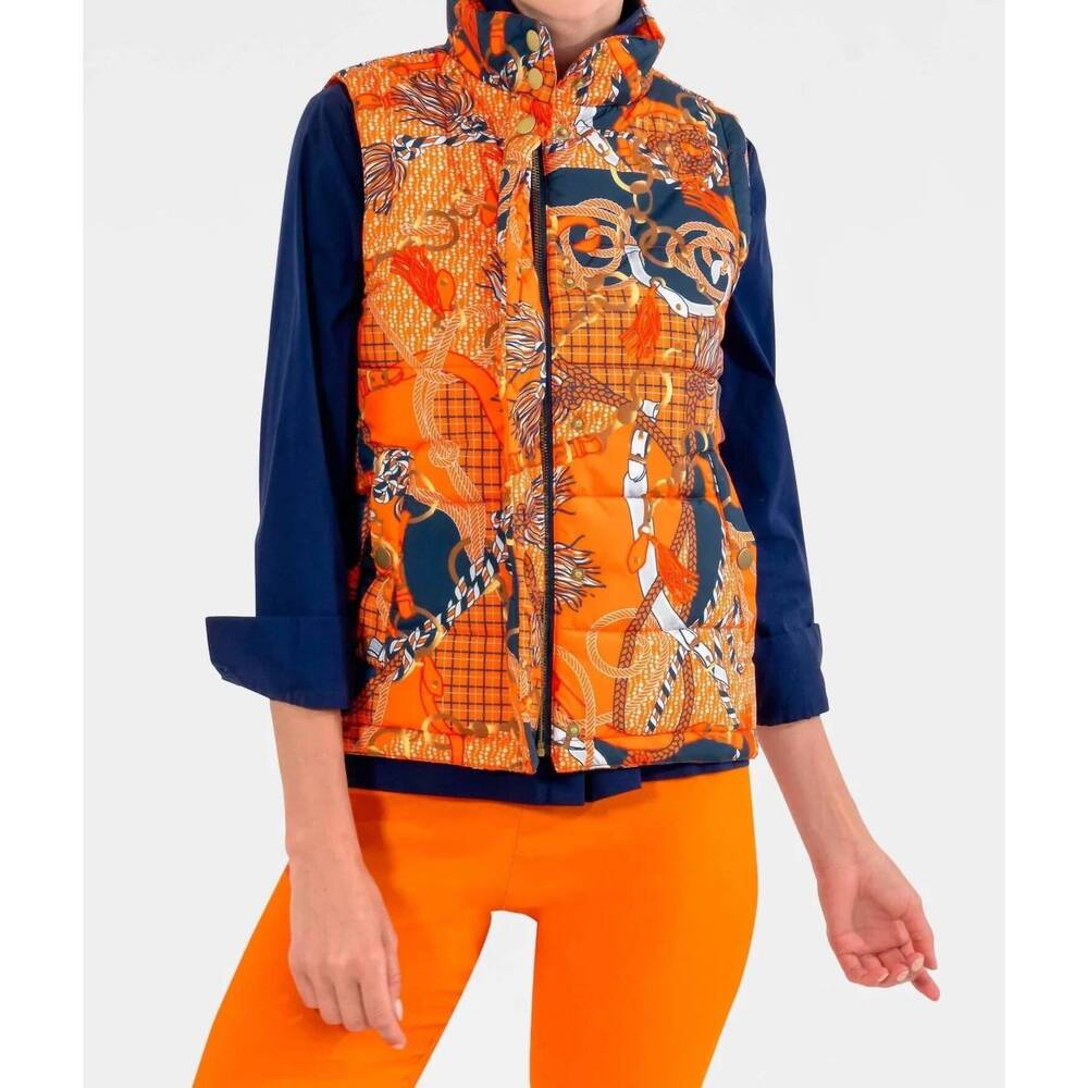 NEW GRETCHEN SCOTT ditto puffer vest in orange